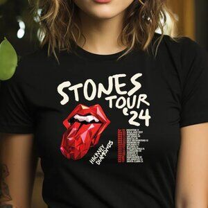 The Rolling Stones T-Shirt, Hackney Diamonds Tour 2024 Schedule List T-Shirt